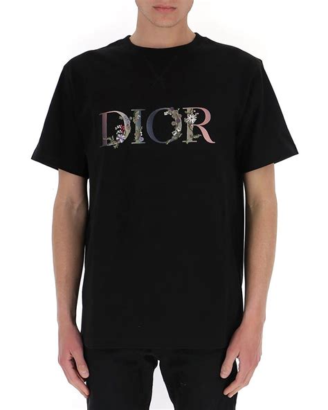 dior floral logo t shirt|christian Dior black t shirt.